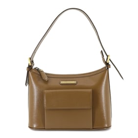 Burberry Handbag in Beige and Brown Leather with Nova Check Gold Hardware