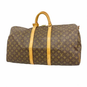 Louis Vuitton Monogram Keepall Bandouliere 55 Boston Bag M41414 Brown Men's and Women's