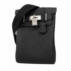 Hermes Hermès Kelly Akkad PM Togo Body Bag, Black, K Stamp, Men's/Women's