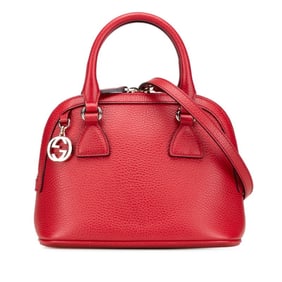Gucci Interlocking G Handbag/Shoulder Bag 2WAY 449661 Red Leather Women's GUCCI