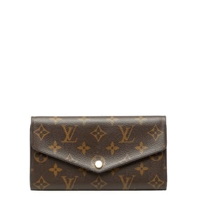 Louis Vuitton Monogram Portefeuille Sarah Long Wallet M62234 Brown Fuchsia PVC Leather Women's LOUIS