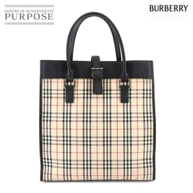 Burberry Nova Check Handbag in Canvas and Leather, Beige Black