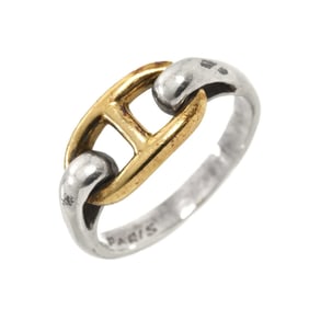 Hermes Hermès Chaine d'Ancre Ring in 925 Sterling Silver, 18K Yellow Gold, and 750 Gold.