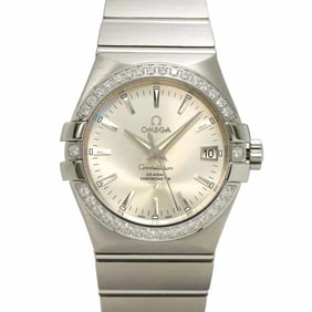 OMEGA Constellation Co-Axial Chronometer 123 15 35 20 02 001 Men's Watch with Diamond Bezel, Date