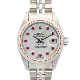 Rolex Datejust 10-Piece Ruby Y Series Watch, 18K White Gold (White Gold) Stainless Steel, Ruby,