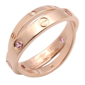 Cartier Be Love Ring with 4 Pink Sapphires and 2 Diamonds, 18K Gold, Clear for Women