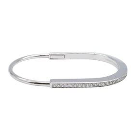 Tiffany & Co. Rock Narrow Diamond Bangle, 18K White Gold with Diamonds, Clear, for Women