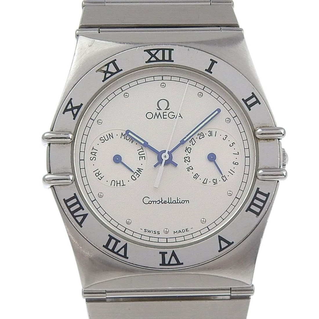 OMEGA Constellation Day-Date Watch 398.0869 Stainless Steel 1993 Quartz Analog Display Silver Dial (1 of 14)