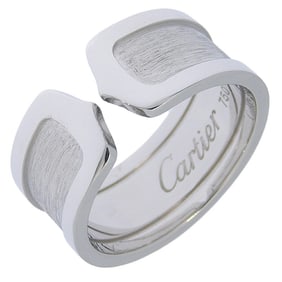 Cartier C2 LM ring, size 21, 18K white gold, approximately 13.7g, LM, men's