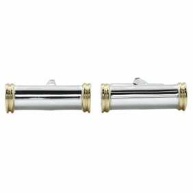 Tiffany & Co. Bar Cufflinks, Combination Silver 925 x 18K Yellow Gold, Men's