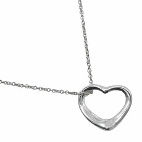 Tiffany & Co. Elsa Peretti Heart Necklace, 925 Sterling Silver, Approx. 2.5g, Open Heart, Women's