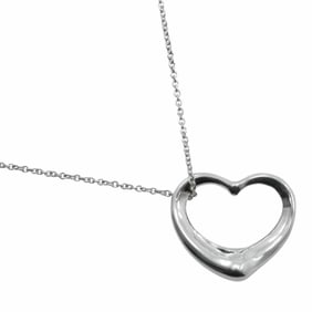 Tiffany & Co. Elsa Peretti Heart Necklace, 925 Sterling Silver, Approx. 9.9g, Open Heart, Women's
