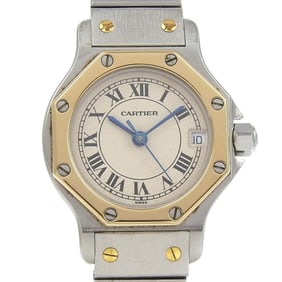 Cartier Santos Octagon SM Watch, cal. 87, Stainless Steel with Yellow Gold Quartz Movement, Analog