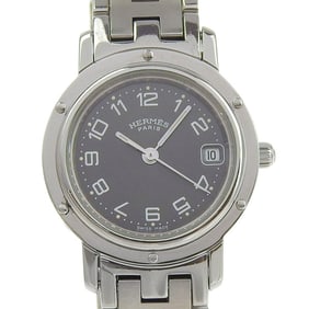 Hermès Clipper Watch CL4.210, Stainless Steel Quartz Analog Display, Gray Dial, Women's