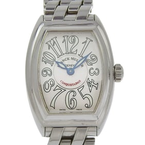 Franck Muller Conquistador Watch 8005L Stainless Steel Quartz Analog Display Silver Dial Women's