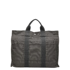 Hermès Air Line Tote MM Handbag, Gray Canvas, Women's, HERMES