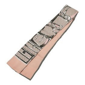 Louis Vuitton Bandeau Trunk Scarf M73965 Pink and Gray Silk Women's LOUIS VUITTON