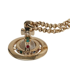 Vivienne Westwood Orb Rhinestone Necklace in Gold and Multicolor Plated for Women