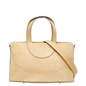 BVLGARI 2-Way Handbag/Shoulder Bag in Beige Nubuck Leather for Women