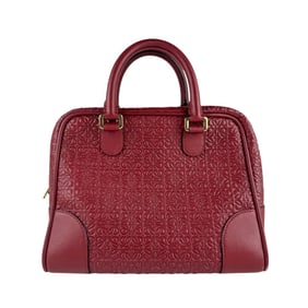 LOEWE Amazona 75 Leather Shoulder Bag in Dark Red and Gold (Z7066) for Women