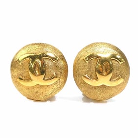 CHANEL Coco Mark Metal Gold Earrings for Women w1277k