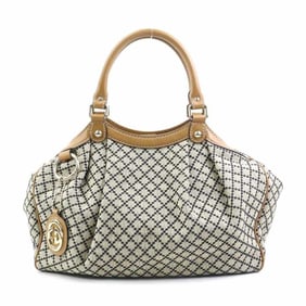Gucci Diamante Sukey Handbag in Brown and Black Canvas Leather, Men's Women's, 211944, H31573a
