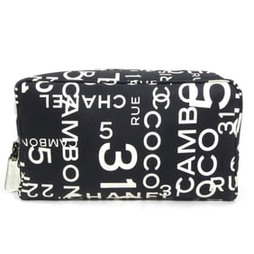 Chanel Bisea Canvas Pouch in Black and Off-White, Women's, e60936g