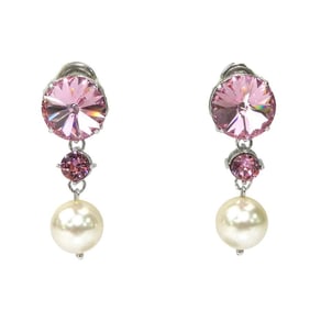 Miu Miu Miu earrings in metal with faux pearls and jewels pink white for women, r10814k