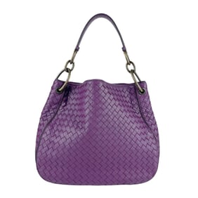 Bottega Veneta Intrecciato Leather Handbag, Purple, Women's, Z7129