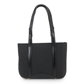 Celine Macadam C Logo Tote Bag in Canvas and Leather with Black Gold Hardware
