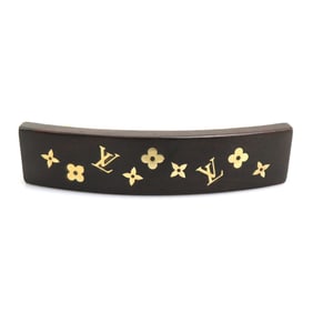 Louis Vuitton Monogram Sylvania Barrette Hair Accessory in Wood, Metal, Brown, and Gold, Women's,