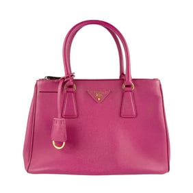 Prada PRADA Handbag Shoulder Bag Leather Magenta Gold Women's z7067