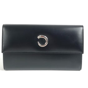 CARTIER Panthère Bifold Long Wallet Leather Unisex Black
