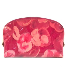 LOUIS VUITTON M90045 Monogram Vernis Cosmetic Pouch with Ikat Flower Design, Pink, Women's, Canvas