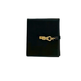 GUCCI Gucci Old Jackie hardware suede leather bifold wallet with card case, black, 24408