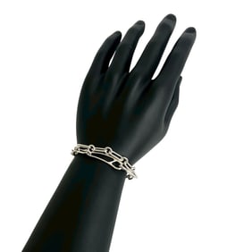 HERMES Chaine d'Ancre Punk Silver 925 Chain Bracelet Bangle 12027