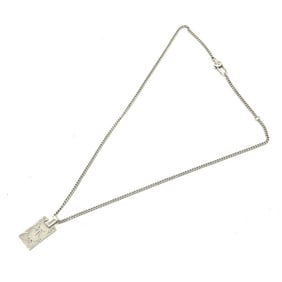 GUCCI 455315 Ghost Skull Plate Chain Necklace in Silver, Metal, for Women