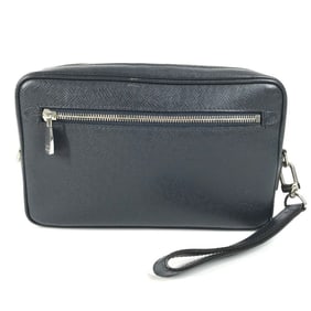 LOUIS VUITTON M33423 Taiga Pochette Kasai Pouch Clutch Bag with Strap, Leather, Unisex, Blue Marine,