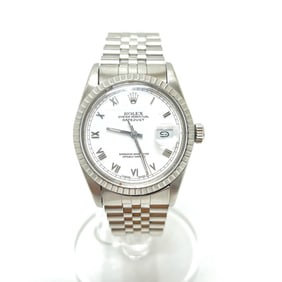 ROLEX Datejust 16030 Automatic Watch, Stainless Steel/White, Men's, Silver