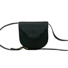 Yves Saint Laurent YSL Logo Leather Shoulder Bag/Pochette/Sacoche Black 18491