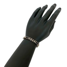 Christian Dior CD logo bracelet with silver-plated kihei chain, silver, size 120-3