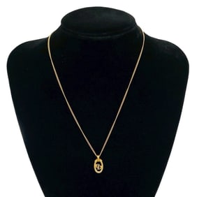 Christian Dior CD logo necklace and earrings set in gold, 55862