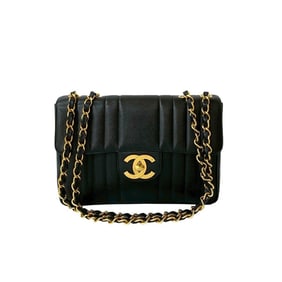 CHANEL Mademoiselle Coco Mark Caviar Leather Chain Semi-Shoulder Bag ga6-9