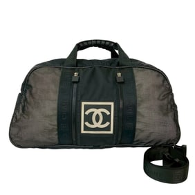 CHANEL Sport Line Coco Nylon and Rubber 2-Way Boston/Shoulder Bag, Black, 21407