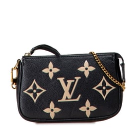 Louis Vuitton Monogram Empreinte Mini Pochette Accessoires Chain Pouch M80732 Noir Black Leather