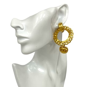 CHANEL Vintage Coco Mark Earrings and Ear Cuffs, Gold, 95109