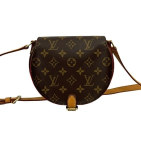 Nearly unused LOUIS VUITTON Tan Blanc Monogram Leather Shoulder Bag/Pochette/Sacoche in Brown 24584