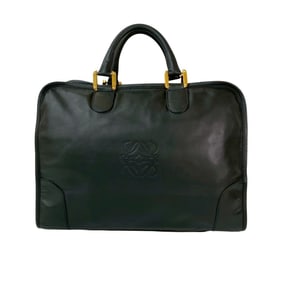 LOEWE Vintage Amazona 40 Anagram Logo Leather Boston Bag/Handbag, Black, 90720