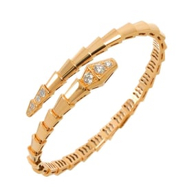 BVLGARI Serpenti Viper Diamond Bracelet #15 K18 PG Pink Gold 750 Bangle