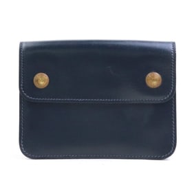 Hermès HERMES waist bag pochette leather navy gold men's women's e60933a